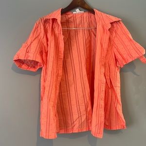 Orange button down